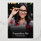 Moderne Script Afsluitingsfeest 2 Foto Goud Folie Uitnodiging (Achterkant)