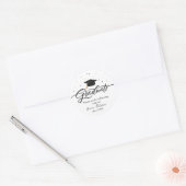 Moderne Script Afstudeer Bedankt Sticker (Envelop)