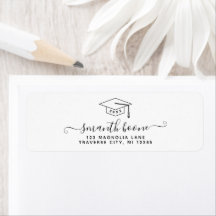 Moderne script afstudeer retouradreslabels