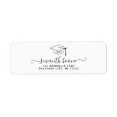 Moderne script afstudeer retouradreslabels etiket (Voorkant)