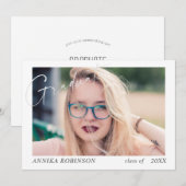 Moderne Script afstudeeraankondiging  Kaart (Voorkant / Achterkant)