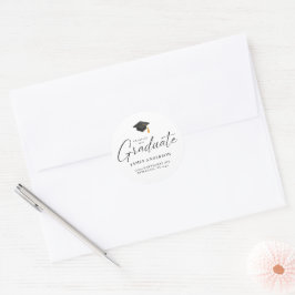 Moderne Script Afstudeeradres Enveloppe Zegel
