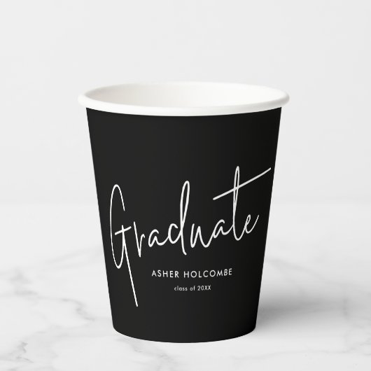 Moderne Script Afstudeerders Eenvoudige Afstuderen Papieren Bekers (Voorkant)