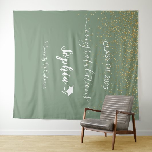 Moderne Script Afstudeerfeest Achtergrond | Afgest Wandkleed (In Situ (horizontaal))