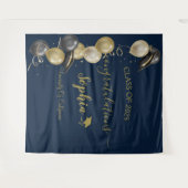 Moderne Script Afstudeerfeest Achtergrond | Afgest Wandkleed (Voorkant (horizontaal))