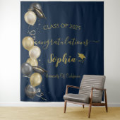 Moderne Script Afstudeerfeest Achtergrond | Afgest Wandkleed (In situ)