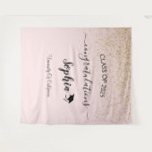 Moderne Script Afstudeerfeest Achtergrond | Afgest Wandkleed (Voorkant (horizontaal))