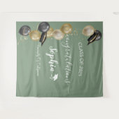 Moderne Script Afstudeerfeest Achtergrond | Afgest Wandkleed (Voorkant (horizontaal))