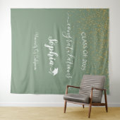 Moderne Script Afstudeerfeest Achtergrond | Geslaa Wandkleed (In Situ (horizontaal))