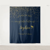 Moderne Script Afstudeerfeest Achtergrond | Geslaa Wandkleed (Voorkant)