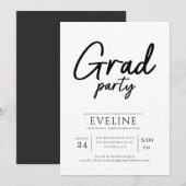 Moderne Script Afstudeerfeest Afstuderen Kaart (Voorkant / Achterkant)