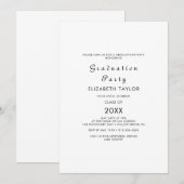 Moderne Script Afstudeerfeest Uitnodiging (Voorkant / Achterkant)