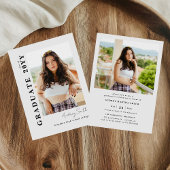 Moderne Script Afstudeerfoto 2 Grijs Afstuderen Kaart