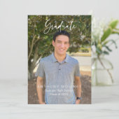 Moderne Script Afstudeerfoto Aankondiging (Staand voorkant)