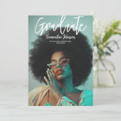 Moderne Script Afstudeerfoto Aankondiging (Staand voorkant)