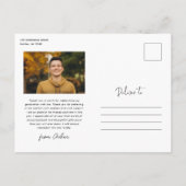 Moderne Script Afstudeerfoto Afstudeer Dankjewel Briefkaart (Achterkant)