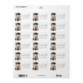 Moderne script afstudeerfoto retouradres etiket (Full Sheet)
