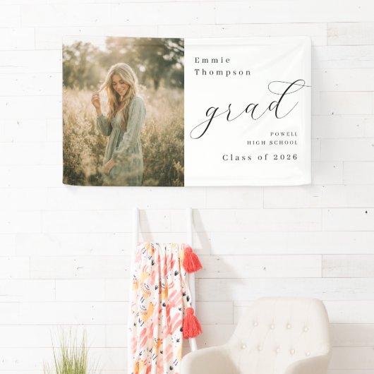 Moderne Script Afstudeerfoto Spandoek (Insitu)