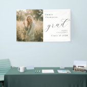 Moderne Script Afstudeerfoto Spandoek (Beurs)