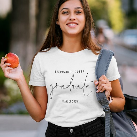 Moderne script afstudeernaam afstuderen t-shirt