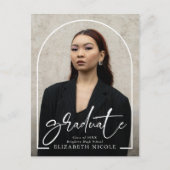 Moderne Script Afstuderen Photo Arch Afstudeerfees Briefkaart (Voorkant)