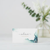 Moderne Script Agaten Monogram Naam Visitekaartje (Staand voorkant)