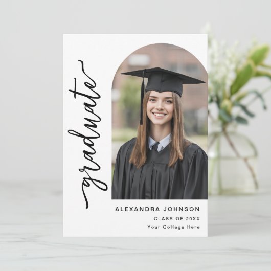 Moderne Script Arch-foto Aankondiging (Staand voorkant)