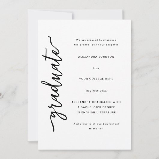 Moderne Script Arch-foto Aankondiging (Achterkant)