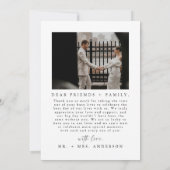 Moderne Script Arch foto bruiloft dank u kaart (Achterkant)