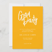 Moderne Script Arch Foto Geel Afstudeerfeest Kaart (Achterkant)