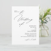 Moderne Script Arch Foto QR Code Wedding Kaart (Staand voorkant)