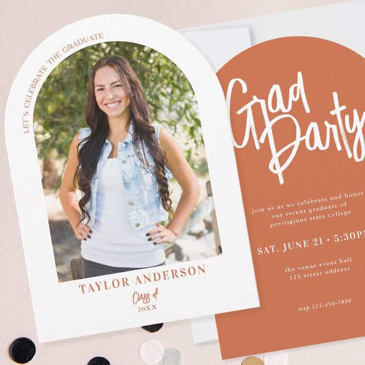 Moderne Script Arch Foto Terracotta Afstudeerder P Kaart