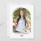 Moderne Script Arch Foto Wijn Rood Afstudeerder Pa Kaart (Voorkant)