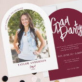 Moderne Script Arch Foto Wijn Rood Afstudeerder Pa Kaart