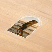 Moderne Script Arch Trouwfoto Dank u kaart Acryl Uitnodigingen (Laagn)