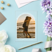 Moderne Script Arch Trouwfoto Dank u kaart Acryl Uitnodigingen (Insitu (Huwelijk))