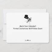 Moderne Script & Asymmetrische Foto Save the Date Kaart (Achterkant)