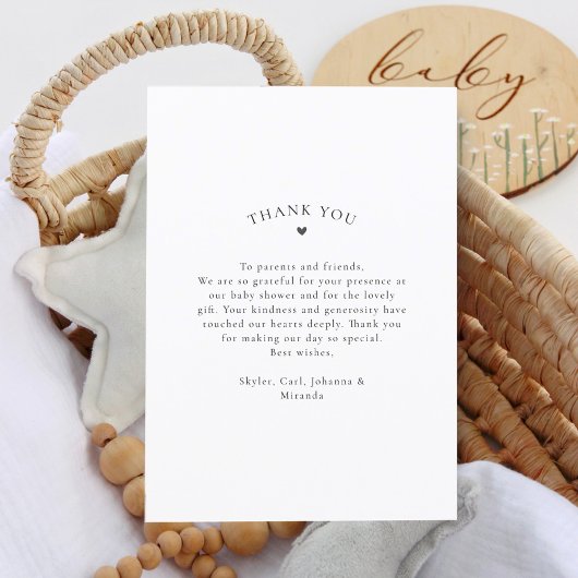 Moderne Script Baby 4 Foto Collage Bedankkaart