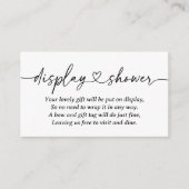 Moderne Script Baby shower Display Douche Informatiekaartje (Voorkant)