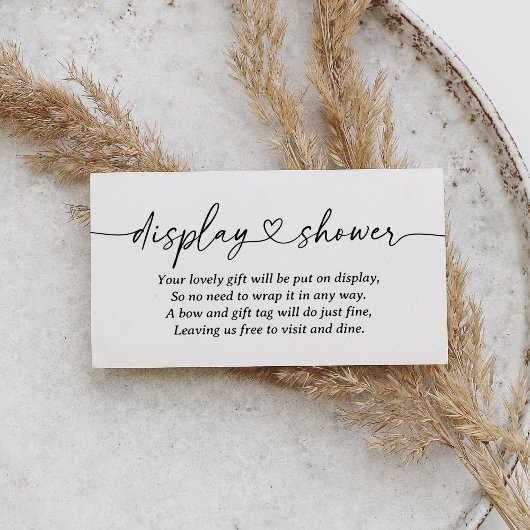 Moderne Script Baby shower Display Douche Informatiekaartje