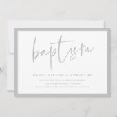 Moderne Script Baptism & Christening Kaart (Voorkant)