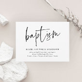 Moderne Script Baptism & Christening Kaart