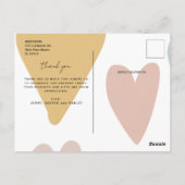 Moderne Script Bedankt 3 Foto's Baby Shower Briefkaart (Achterkant)