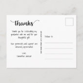 Moderne Script Bedankt Foto Afstudeerproject Briefkaart (Achterkant)