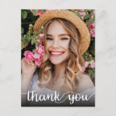 Moderne Script Bedankt Foto Afstuderen Briefkaart (Voorkant)