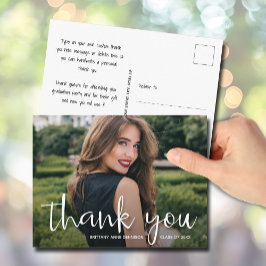 Moderne Script Bedankt Foto Afstuderen Briefkaart