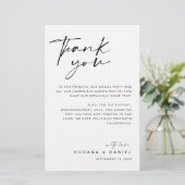 Moderne Script Bedankt Trouwreceptiekaart (Staand voorkant)