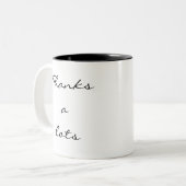 Moderne Script Bedankt Twee-Tons Cadeaumok Tweekleurige Koffiemok (Voorkant links)