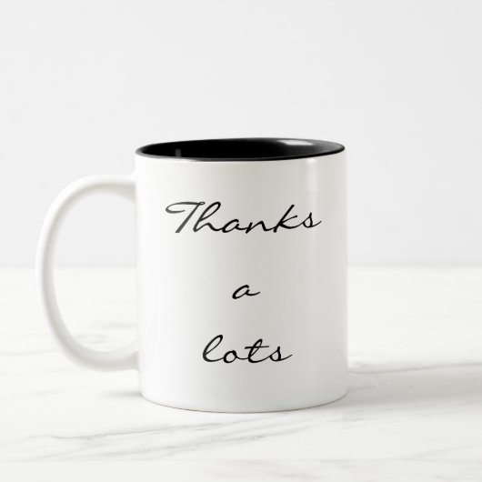 Moderne Script Bedankt Twee-Tons Cadeaumok Tweekleurige Koffiemok (Links)
