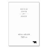 Moderne Script Beef Menu Option Weddenschap Place  Kaart (Voorkant)